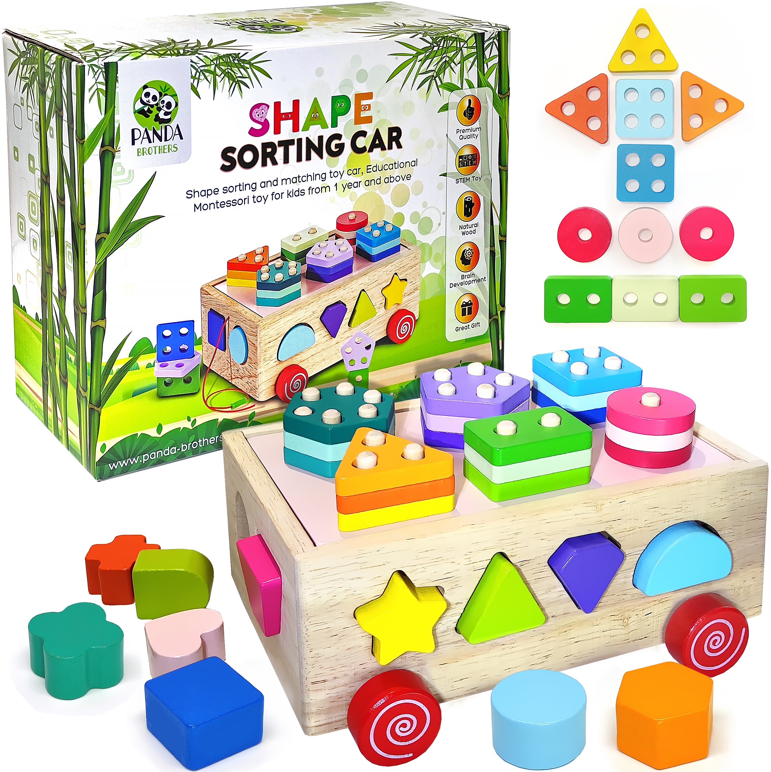 Brain Toys Best Developmental Toys For Year Old Wooden Shape